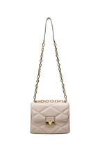 Serena Small Quilted Faux Leather Crossbody Bag Buff