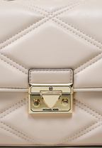Serena Small Quilted Faux Leather Crossbody Bag Buff