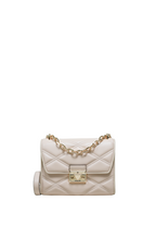 Serena Small Quilted Faux Leather Crossbody Bag Buff