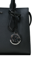 Sheila Small Faux Saffiano Leather Satchel Black