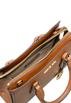 Sheila Small Faux Saffiano Leather Satchel Luggage