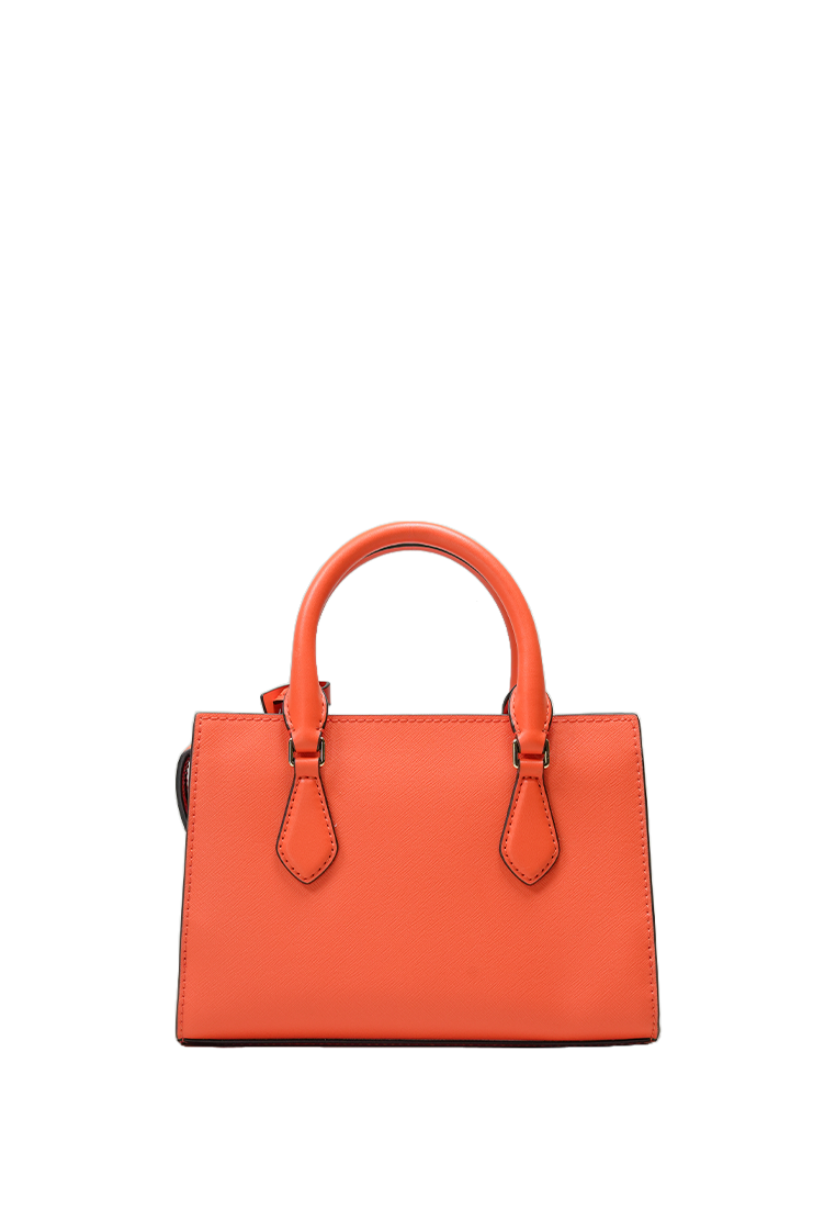 Sheila Small Faux Saffiano Leather Satchel Poppy