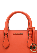 Sheila Small Faux Saffiano Leather Satchel Poppy