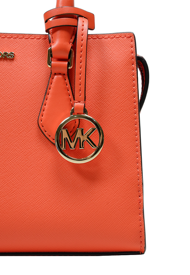 Sheila Small Faux Saffiano Leather Satchel Poppy