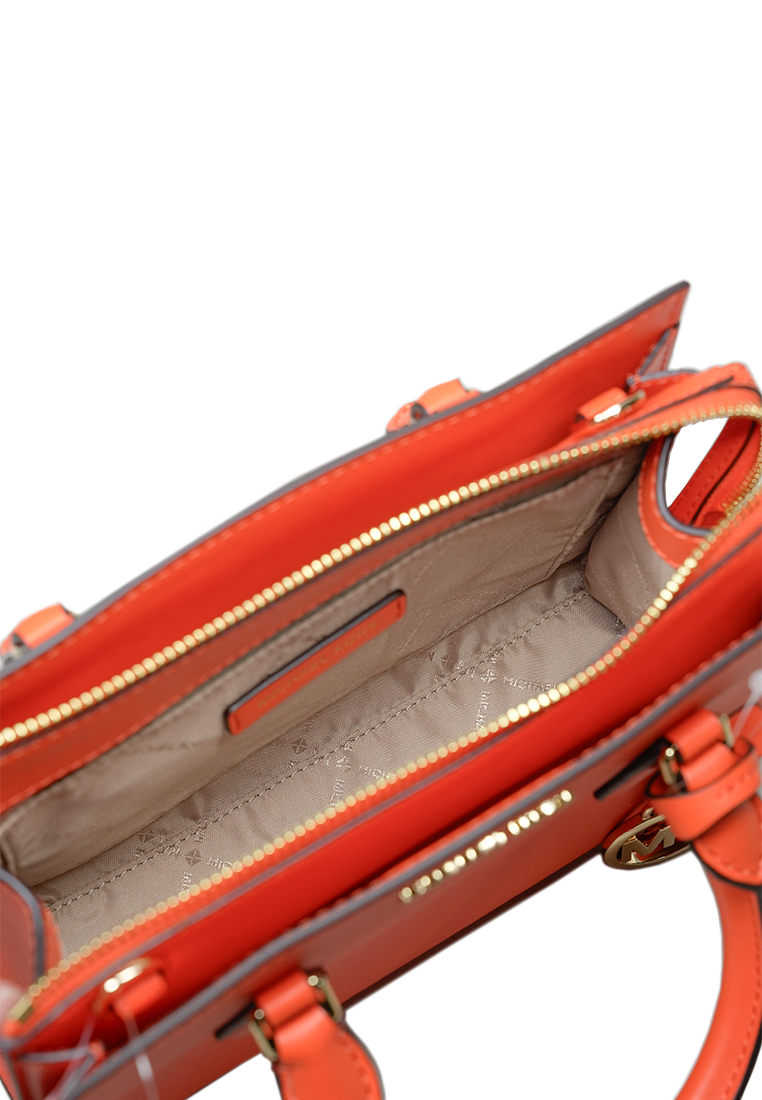 Sheila Small Faux Saffiano Leather Satchel Poppy