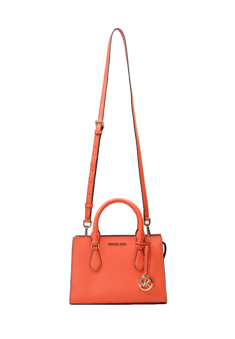 Sheila Small Faux Saffiano Leather Satchel Poppy