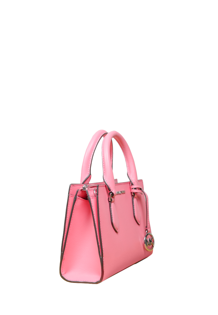 Sheila Small Faux Saffiano Leather Satchel Tea Rose