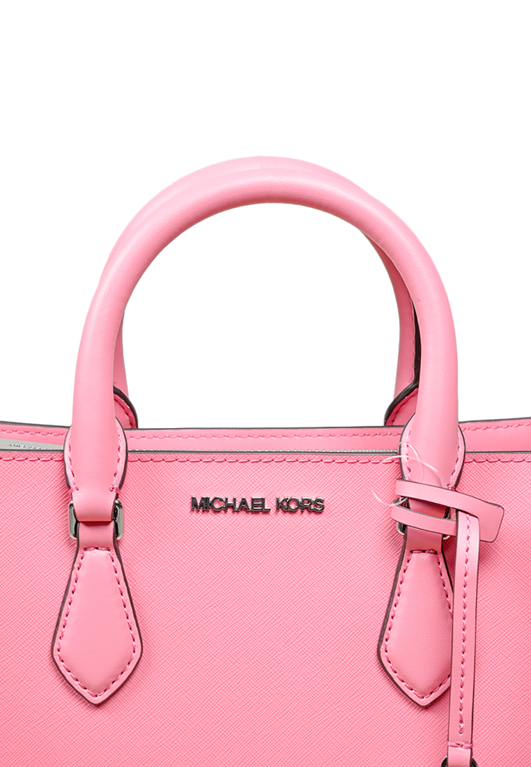 Sheila Small Faux Saffiano Leather Satchel Tea Rose