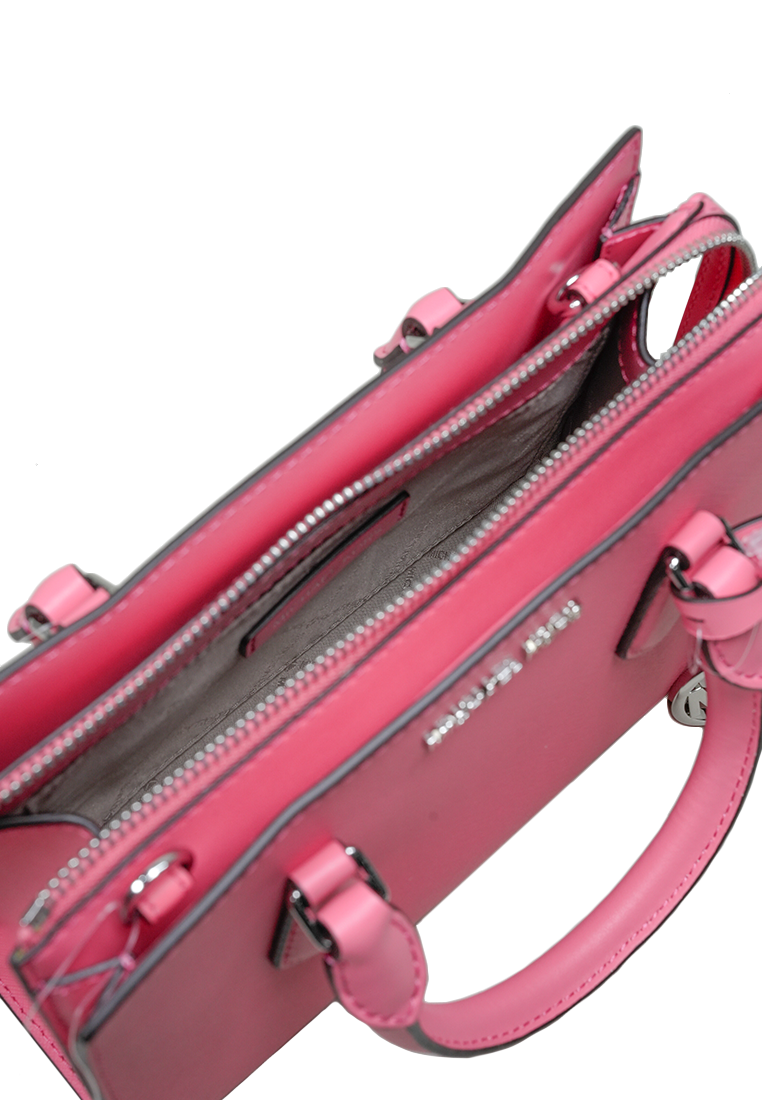 Sheila Small Faux Saffiano Leather Satchel Tea Rose