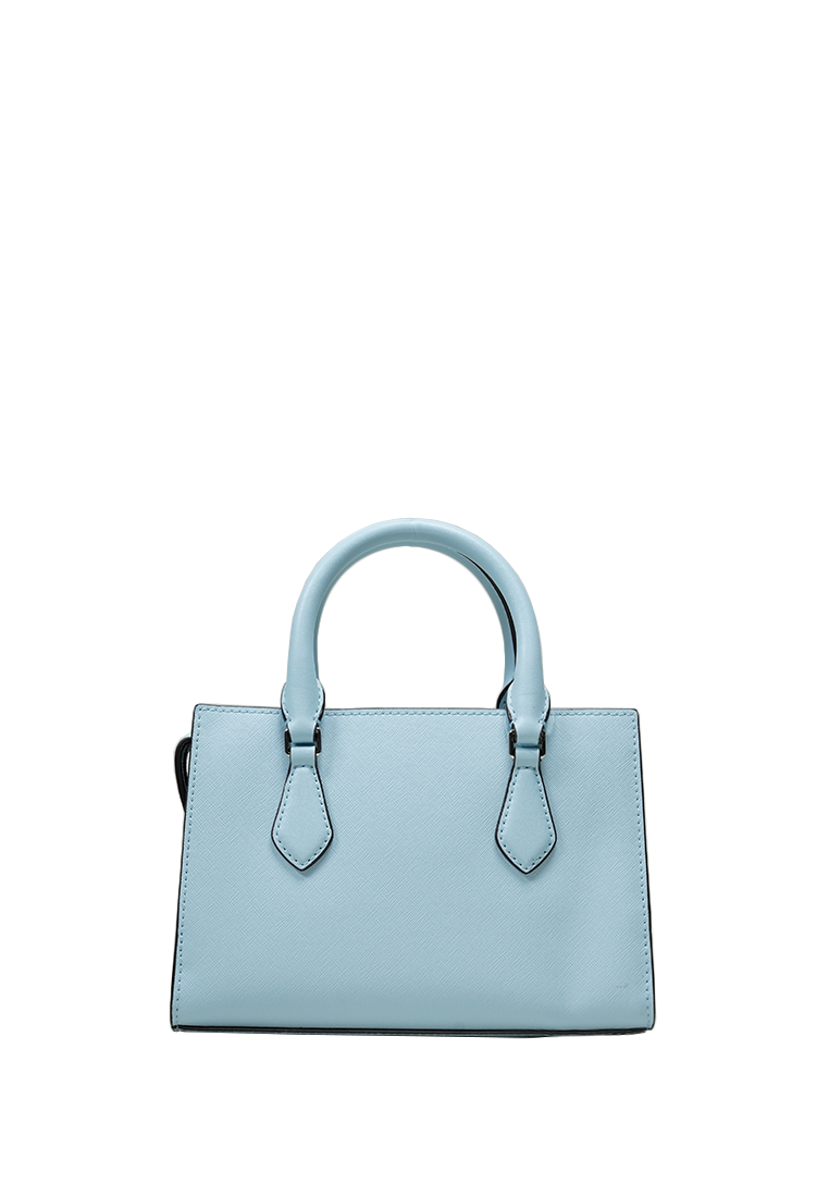 Sheila Small Faux Saffiano Leather Satchel Vista Blue