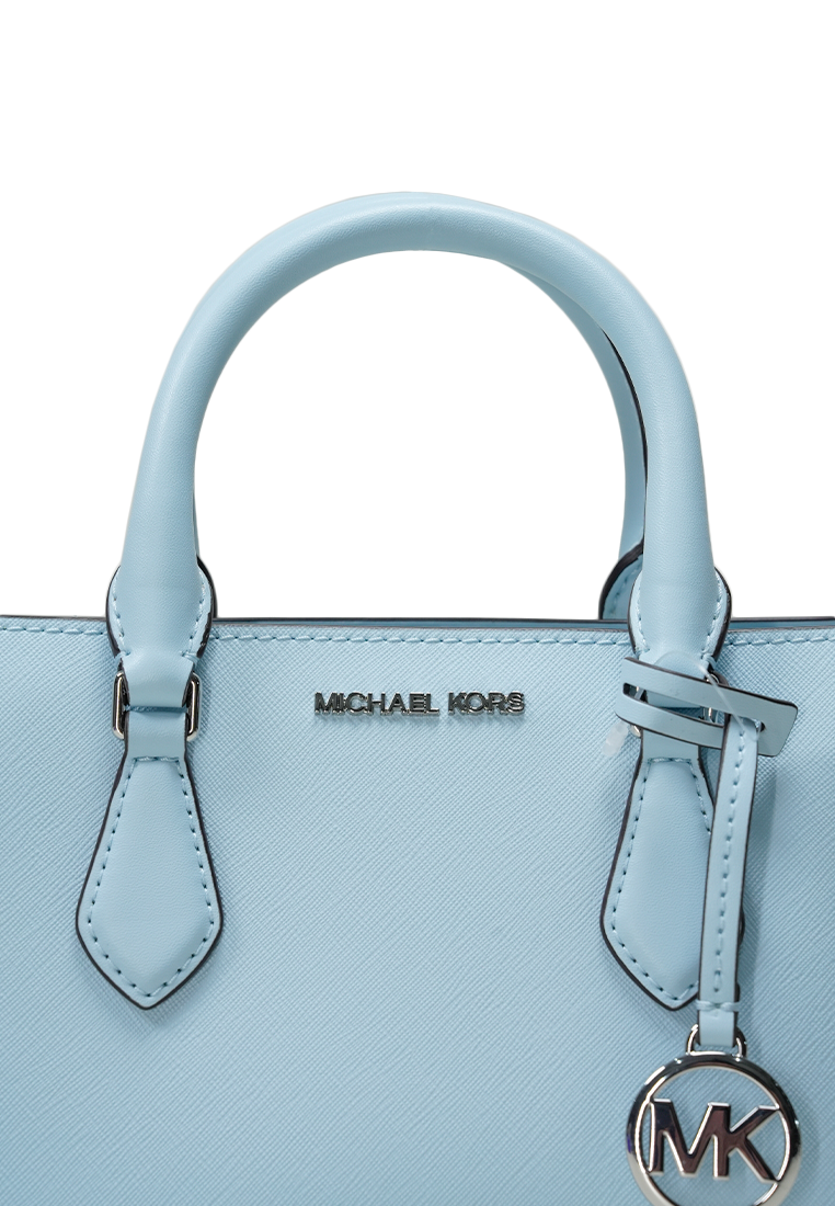 Sheila Small Faux Saffiano Leather Satchel Vista Blue