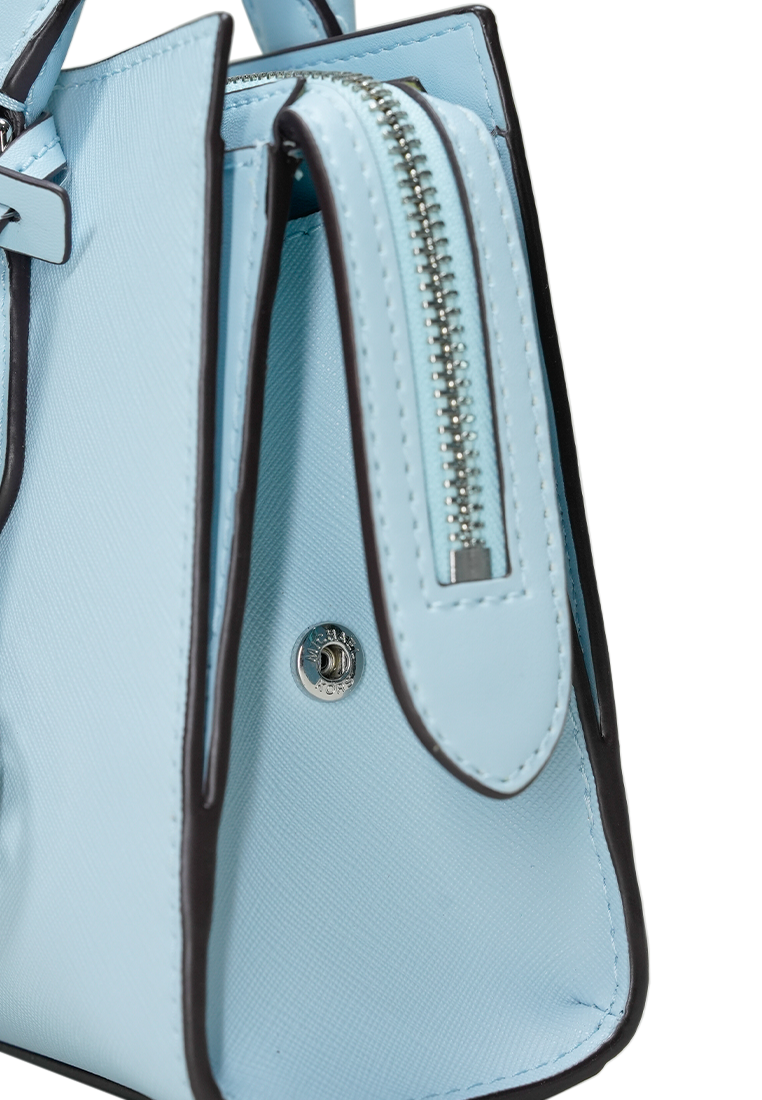 Sheila Small Faux Saffiano Leather Satchel Vista Blue