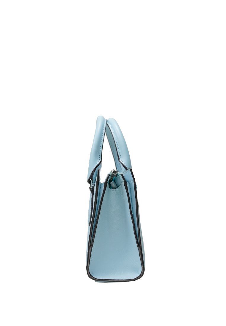 Sheila Small Faux Saffiano Leather Satchel Vista Blue