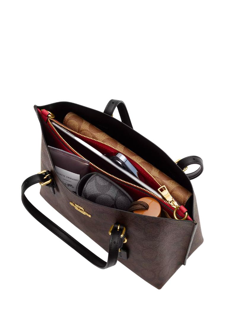 Mollie Tote 25 In Signature Canvas Brown Black