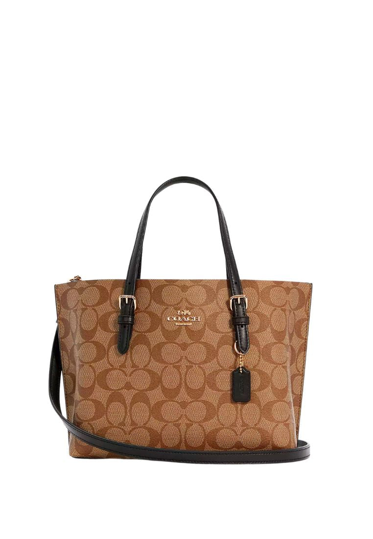 Mollie Tote 25 In Signature Canvas Khaki Black