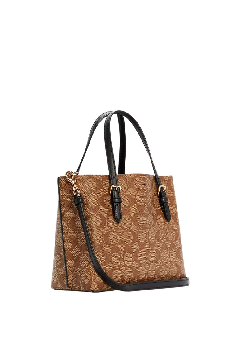 Mollie Tote 25 In Signature Canvas Khaki Black