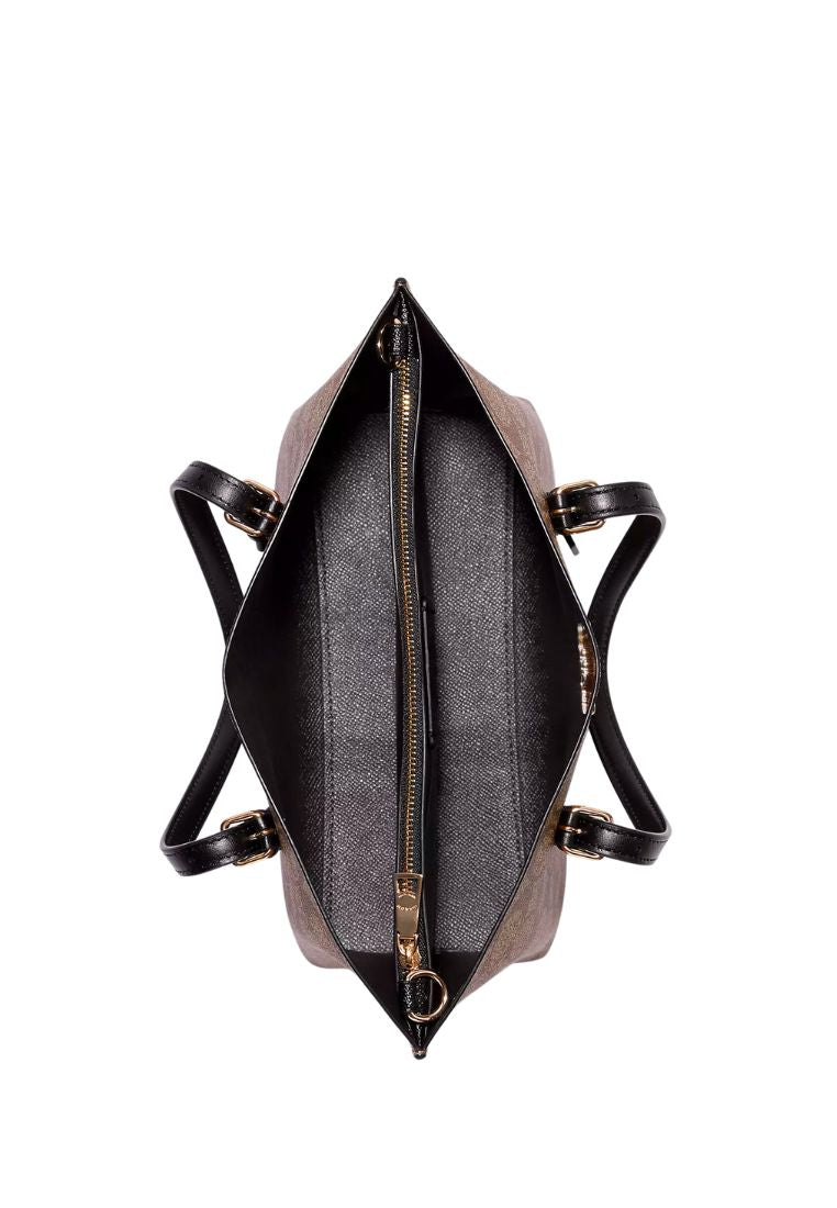 Mollie Tote 25 In Signature Canvas Khaki Black