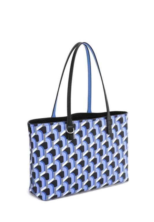 Monogram Shopper Blue Black