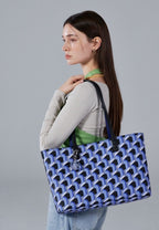 Monogram Shopper Blue Black