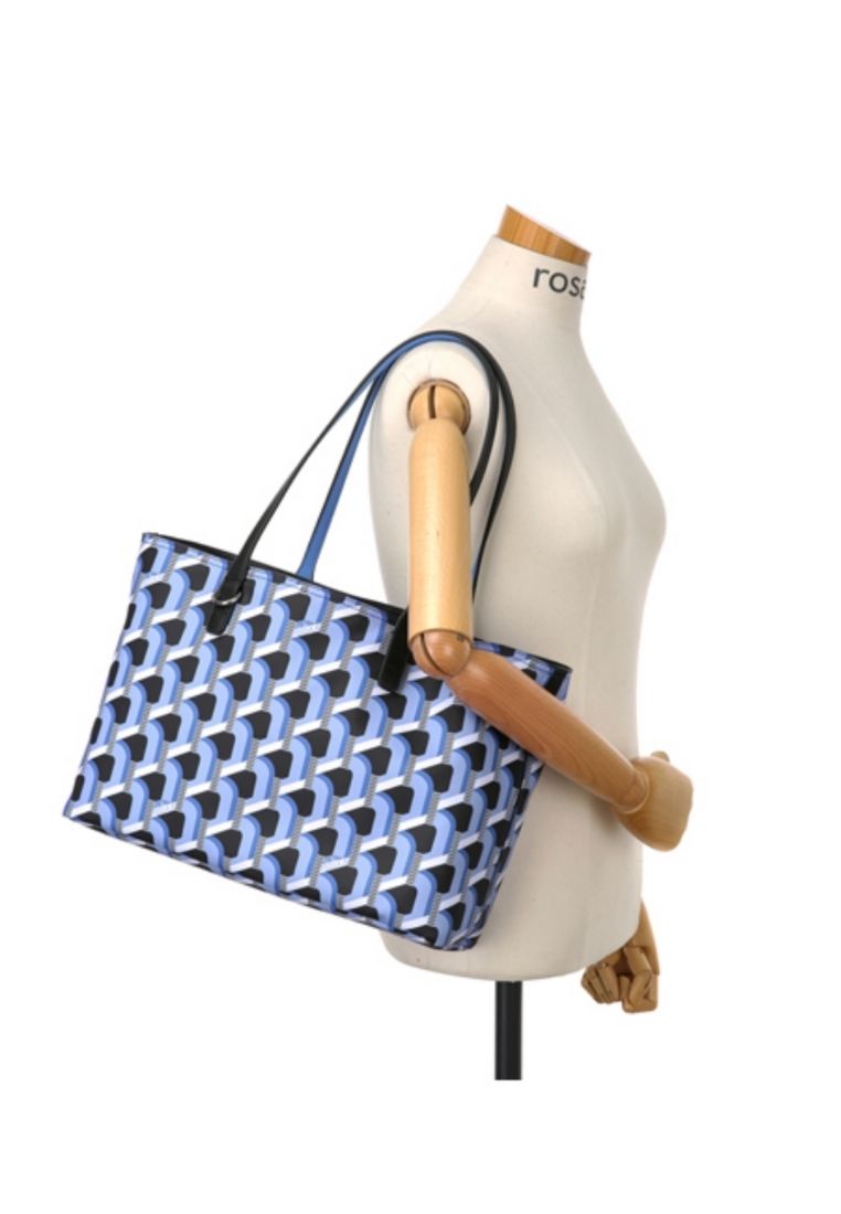 Monogram Shopper Blue Black