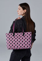 Monogram Shopper Pink Black