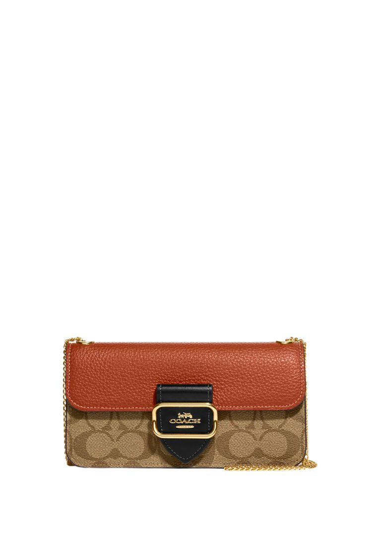 Morgan Crossbody In Colorblock Signature Canvas Khaki Multi
