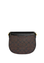 Morgan Saddle Bag In Colorblock Signature Canvas With Rivets Brown Black Multi