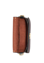 Morgan Saddle Bag In Colorblock Signature Canvas With Rivets Brown Black Multi