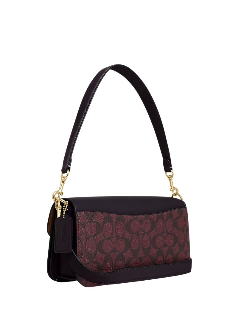 Morgan Shoulder Bag In Colorblock Signature Canvas Oxblood Multi
