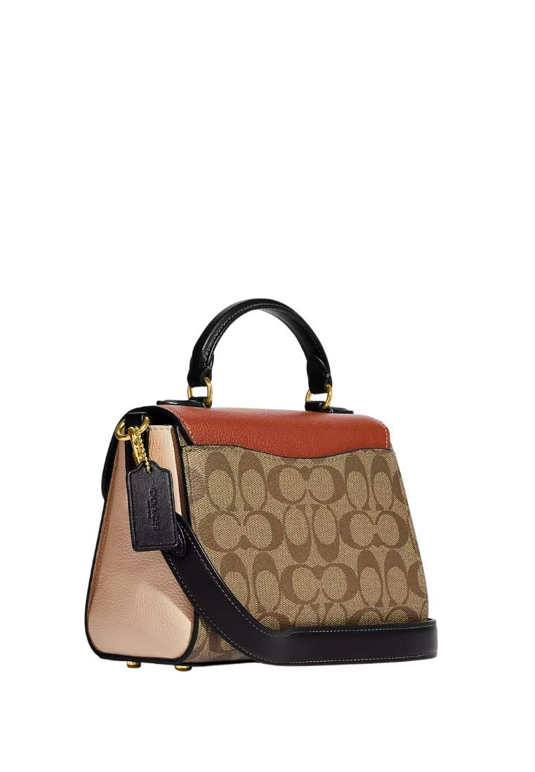 Morgan Top Handle Satchel In Colorblock Signature Canvas Khaki Multi