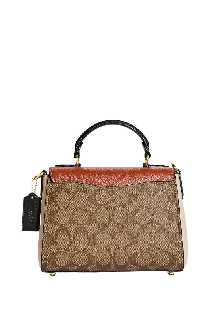 Morgan Top Handle Satchel In Colorblock Signature Canvas Khaki Multi