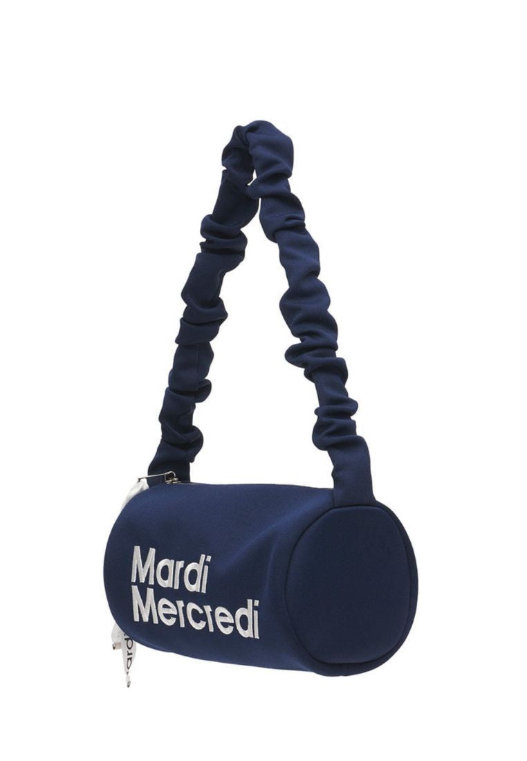 Neoprene Shoulder Bag Cylinder Navy Ivory