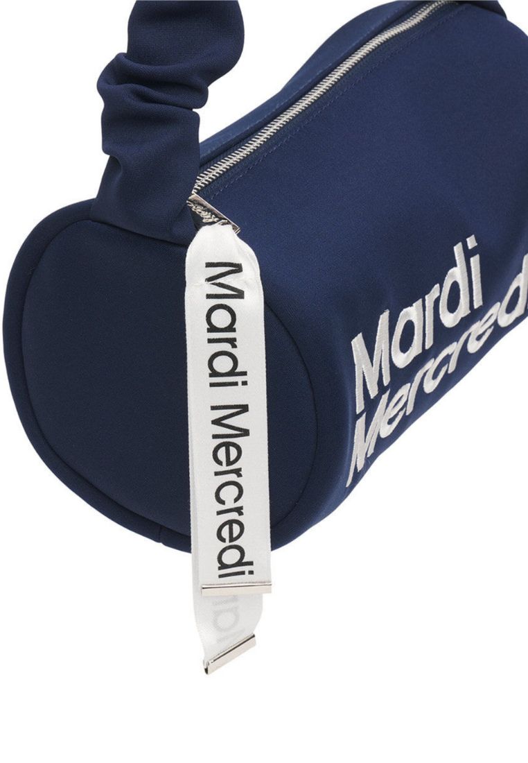 Neoprene Shoulder Bag Cylinder Navy Ivory