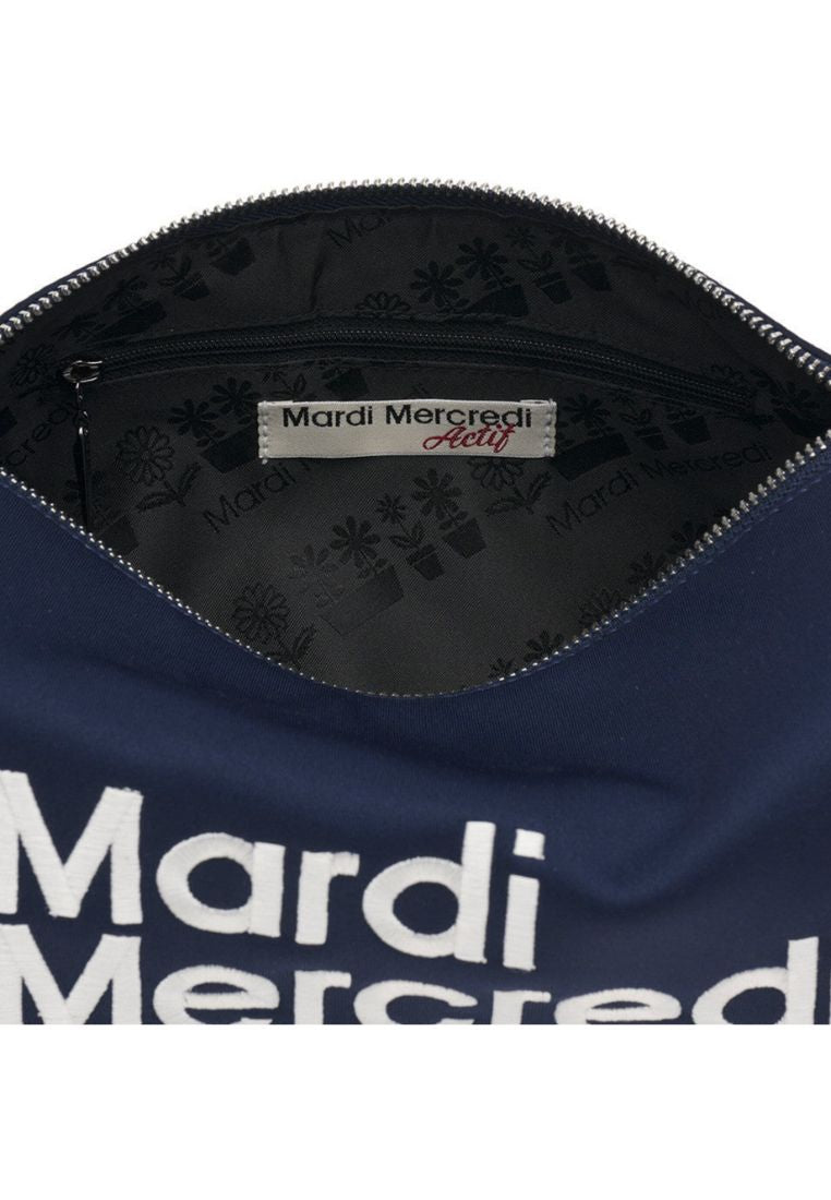 Neoprene Shoulder Bag Cylinder Navy Ivory