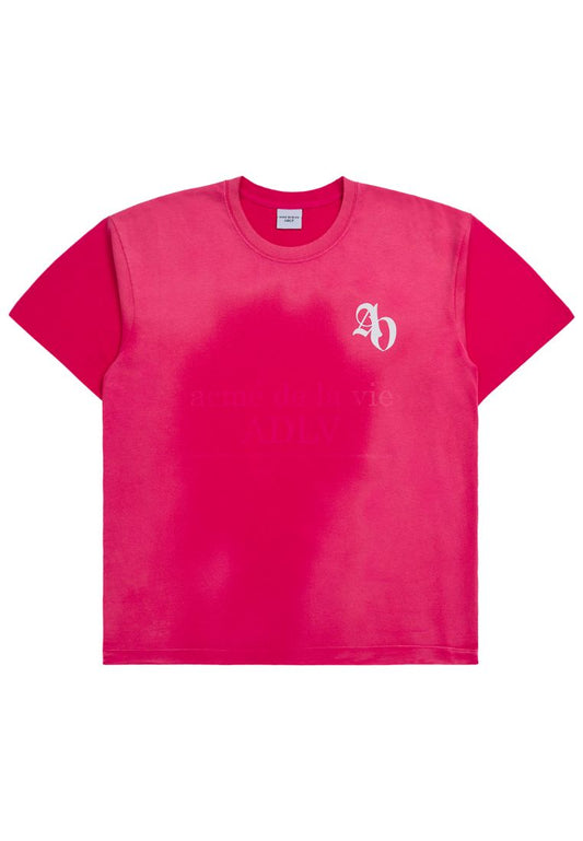 New Symbol Logo Spray Washing T-Shirt Pink