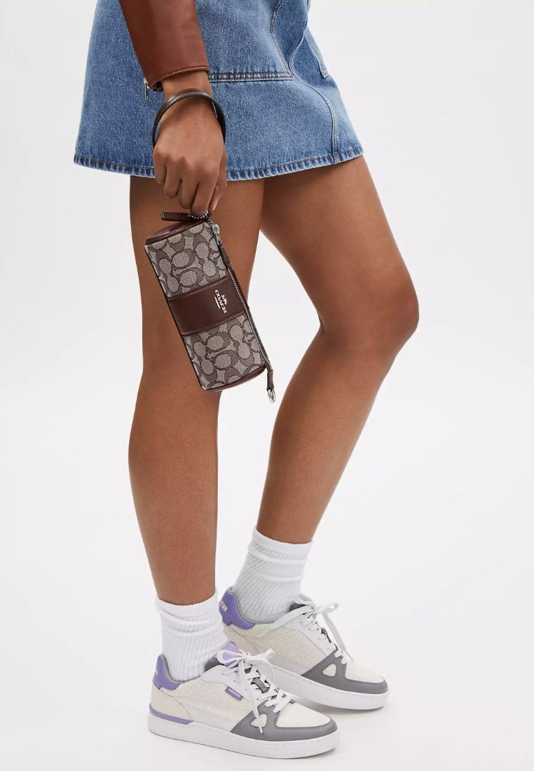 Nolita Barrel Bag In Signature Jacquard Oak Maple