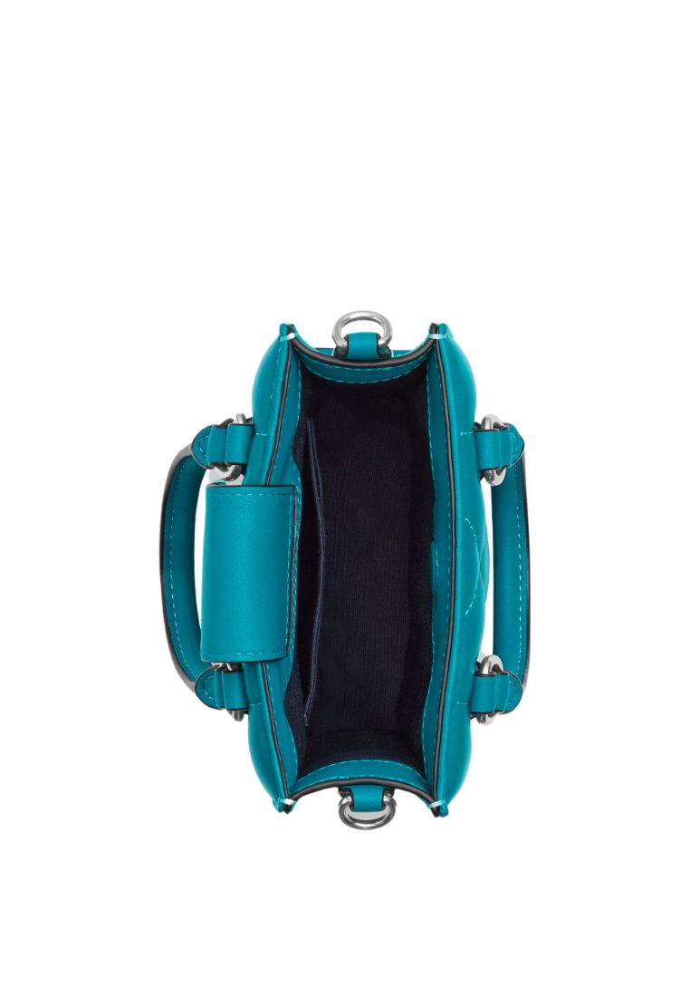 North South Mini Tote With Puffy Diamond Quilting Teal