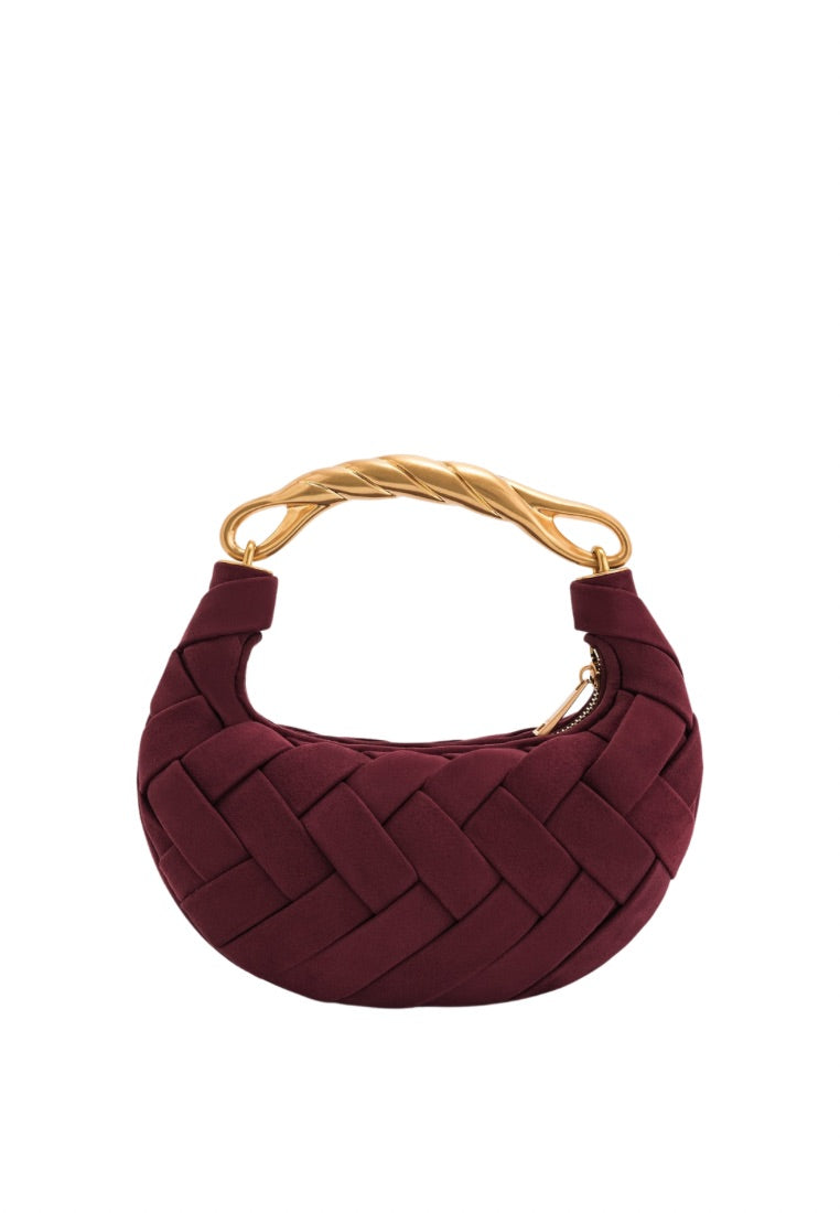 Orla Weave Handbag - Claret