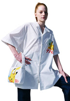 Oversized Shirt Half Sleeve Flower Pikachu White
