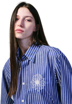 Oxford Shirt Stripe Navy Ivory