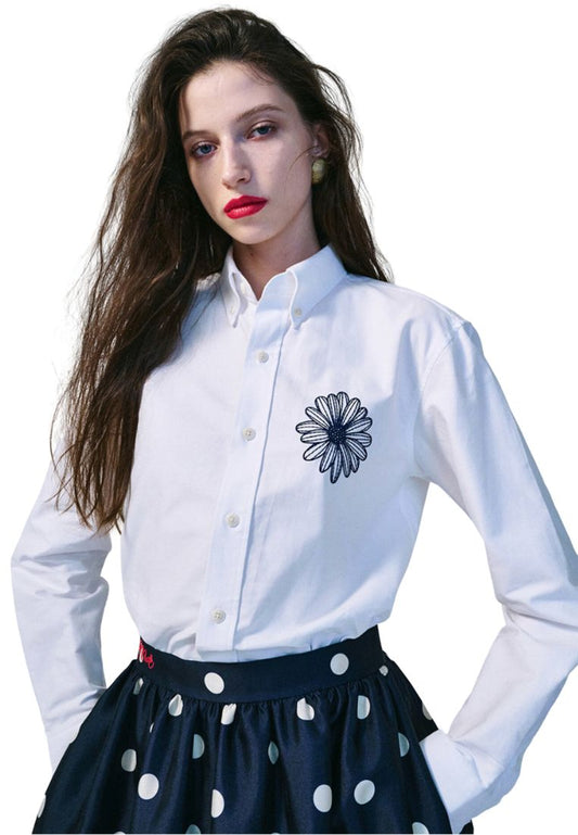 Oxford Shirt White Navy