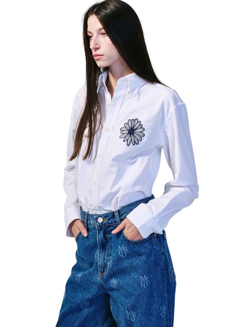 Oxford Shirt White Navy