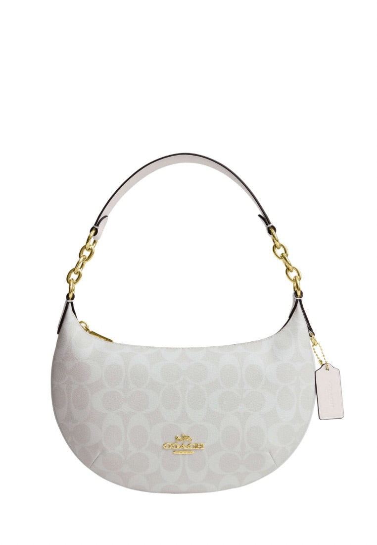 Payton Hobo In Signature Canvas Glacier White