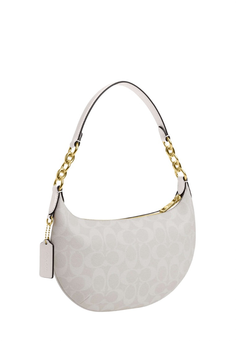 Payton Hobo In Signature Canvas Glacier White