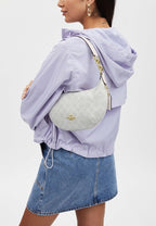 Payton Hobo In Signature Canvas Glacier White