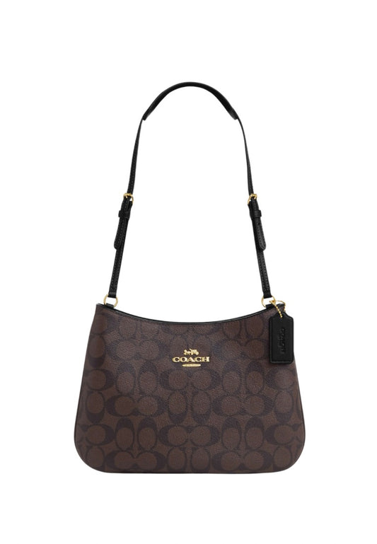 Penelope Shoulder Bag In Signature Canvas Brown Black