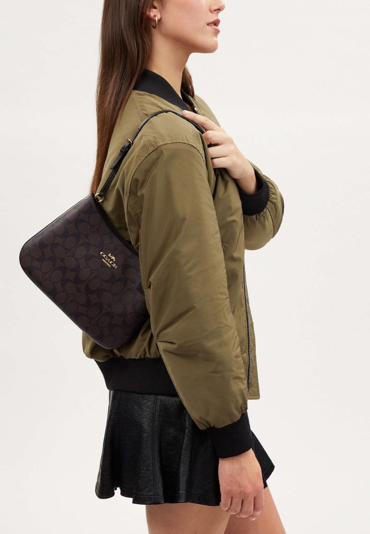 Penelope Shoulder Bag In Signature Canvas Brown Black