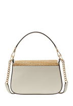 Phoebe Embroidered Straw Flap Crossbody Meringue Multi