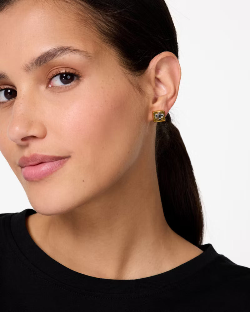 Phoebe Turnlock Studs Gold Silver