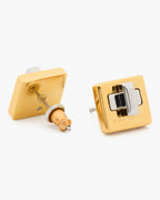 Phoebe Turnlock Studs Gold Silver